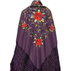 MANTÓN DE MANILA MORADO-COLORES