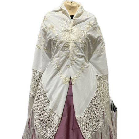 MANTÓN DE MANILA BLANCO-BLANCO