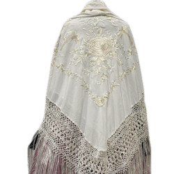 MANTÓN DE MANILA BLANCO-BLANCO