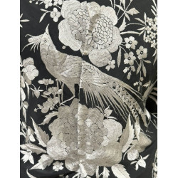 MANTÓN DE MANILA NEGRO-PLATA