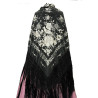 MANTÓN DE MANILA NEGRO-PLATA