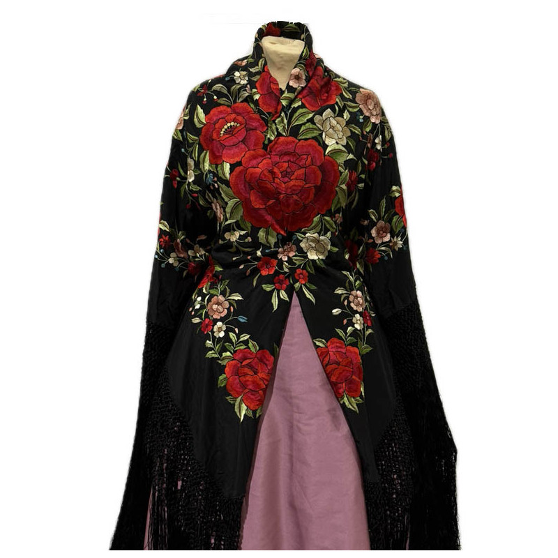 MANTÓN DE MANILA NEGRO-COLORES