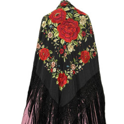 MANTÓN DE MANILA NEGRO-COLORES