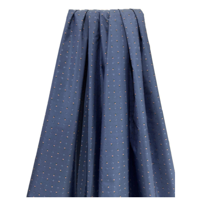 TELA FLORECITAS AZUL PLOMO ROSA