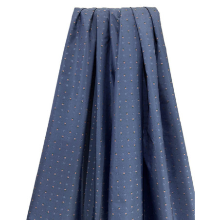 TELA FLORECITAS AZUL PLOMO ROSA