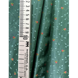 TELA FLORECITAS VERDE GRANATE