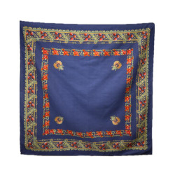 PAÑUELO AZUL PLOMO ROSAS