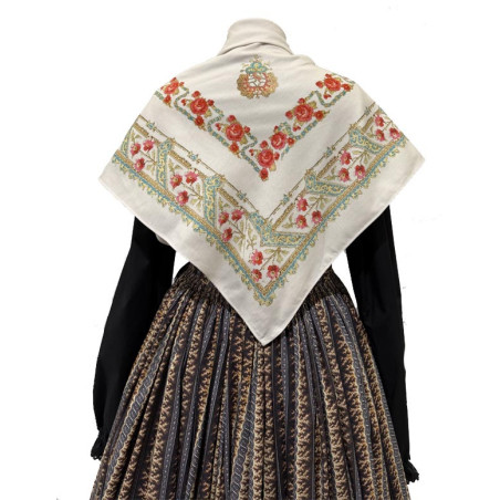 PAÑUELO BLANCO ROSAS