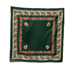 PAÑUELO VERDE  ROSAS