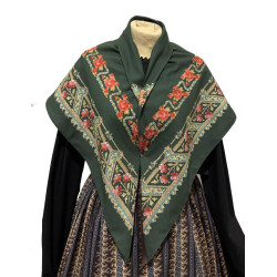 PAÑUELO VERDE  ROSAS