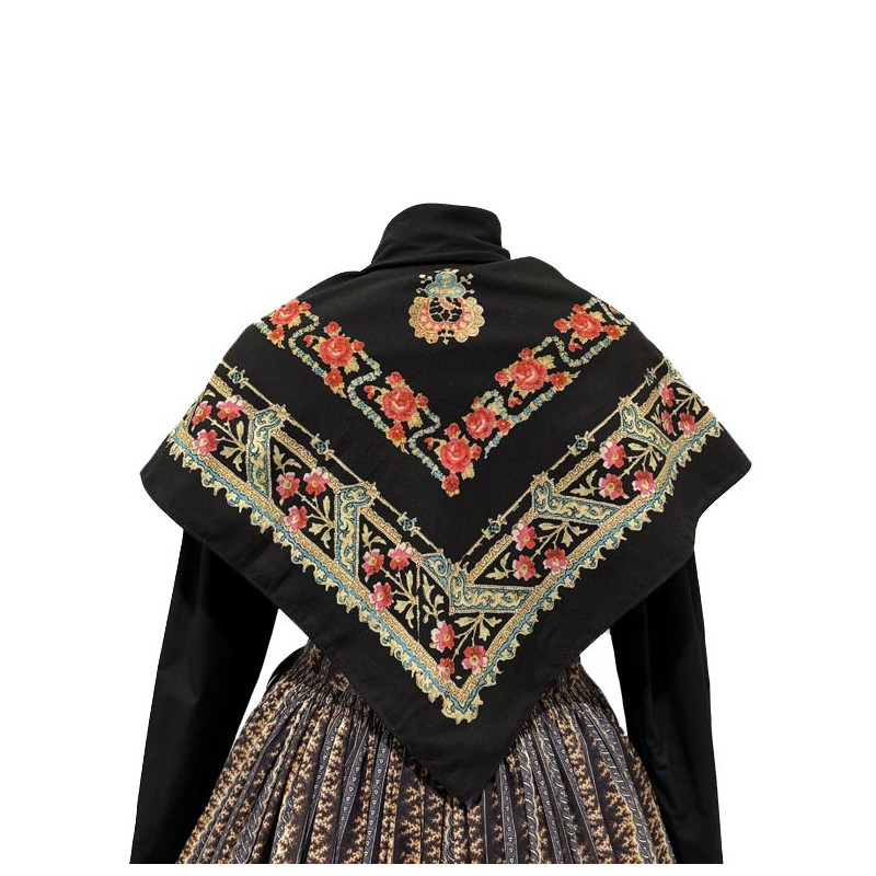 PAÑUELO NEGRO  ROSAS