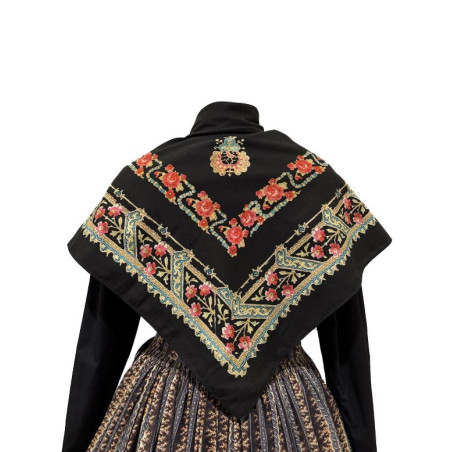 PAÑUELO NEGRO  ROSAS