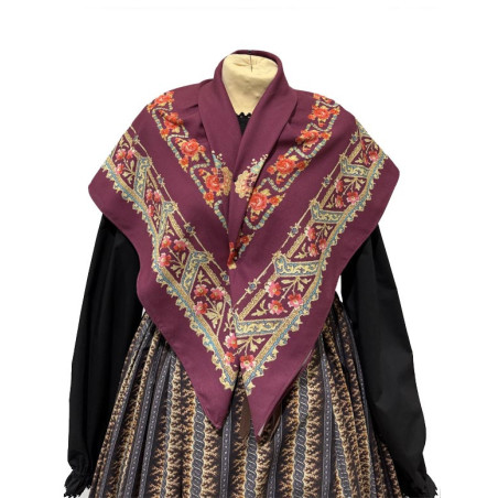 PAÑUELO GRANATE  ROSAS