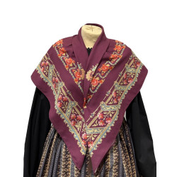 PAÑUELO GRANATE  ROSAS