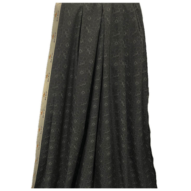 TELA ALGODÓN FLOR PUNTOS NEGRA