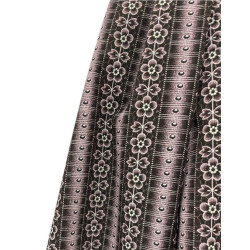 TELA ALGODÓN RAYAS Y FLORES LILAS