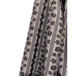 TELA ALGODÓN LILA RAYAS FLORES