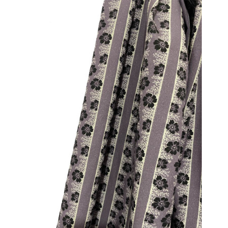 TELA ALGODÓN LILA RAYAS FLORES