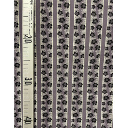 TELA ALGODÓN LILA RAYAS FLORES