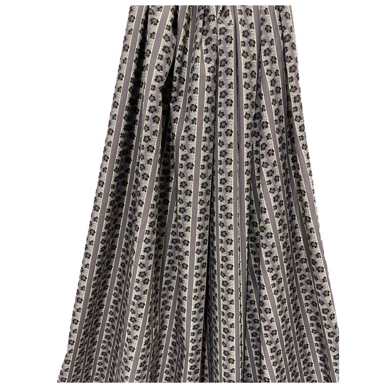 TELA ALGODÓN LILA RAYAS FLORES