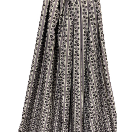 TELA ALGODÓN LILA RAYAS FLORES