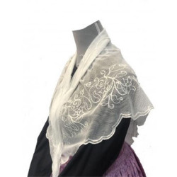 bobine blanco tul flores