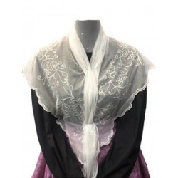 bobine blanco tul flores