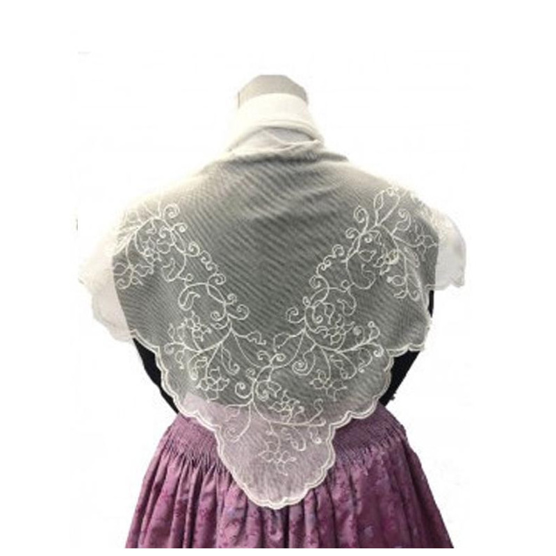 bobine blanco tul flores