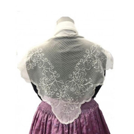 bobine blanco tul flores