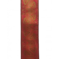 cinta de seda rojo-oro