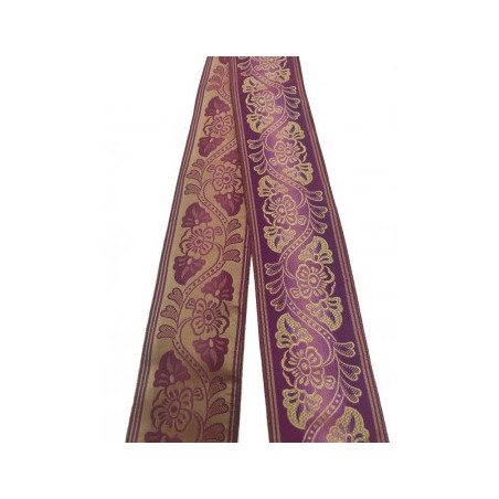 cinta de seda morado oro