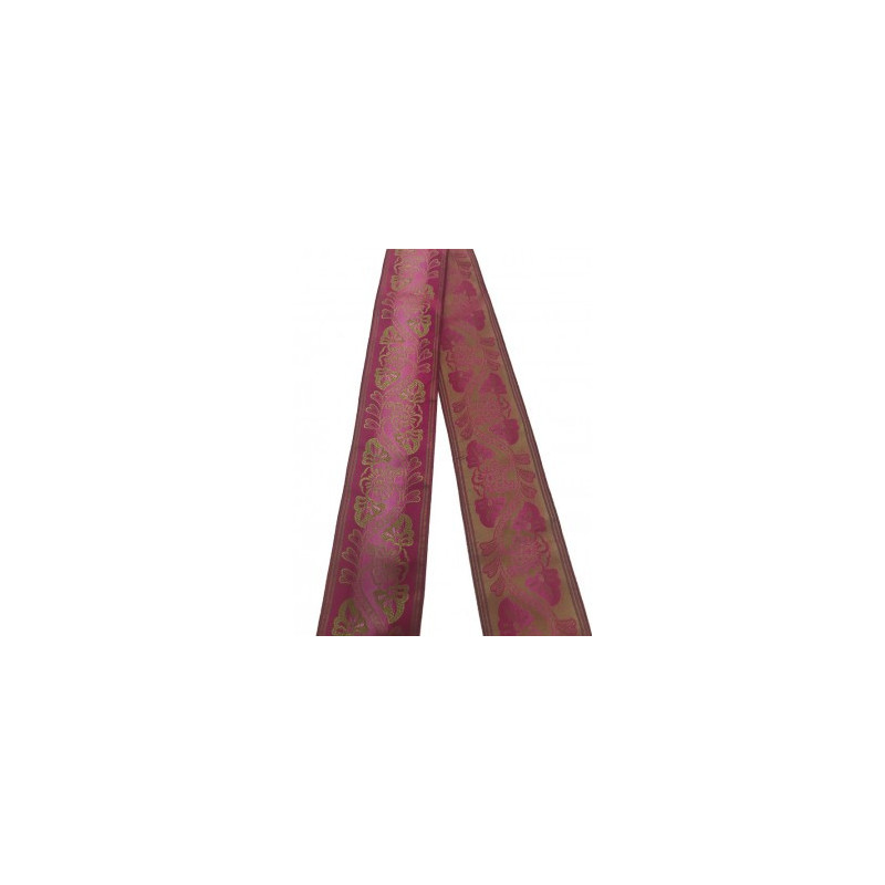 cinta de seda fucsia oro