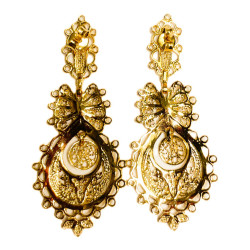 PENDIENTES LAZO PLATA BAÑO DE ORO