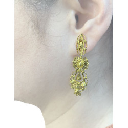 PENDIENTES MARIPOSA PLATA BAÑO DE ORO