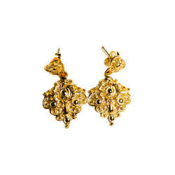 PENDIENTES LÁGRIMA PLATA BAÑO DE ORO