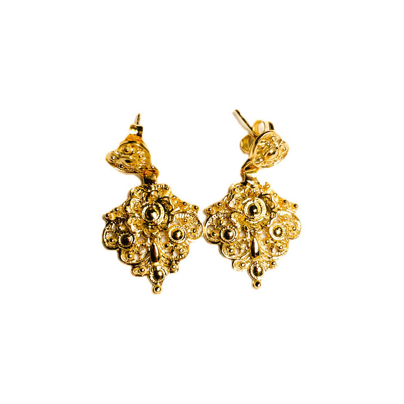 PENDIENTES LÁGRIMA PLATA BAÑO DE ORO