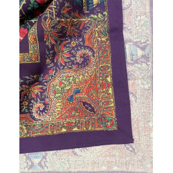 mantón estampado pajaritos morado