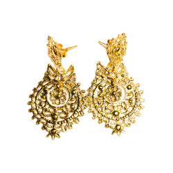 PENDIENTES MANTO PLATA BAÑO DE ORO