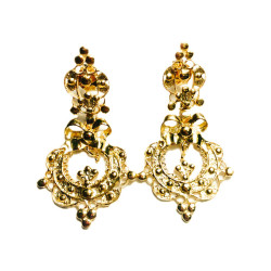 PENDIENTES LAZO PLATA BAÑO DE ORO