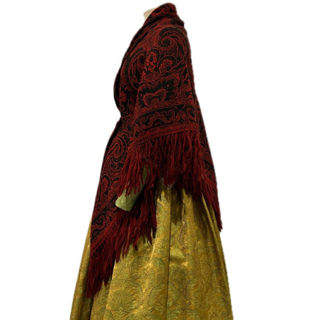 MANTÓN ALFOMBRADO ROJO-NEGRO