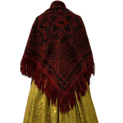 MANTÓN ALFOMBRADO ROJO-NEGRO