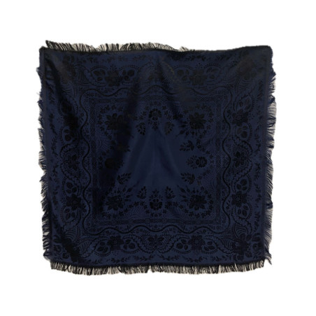 PAÑUELO SEDA NEGRO- AZUL MARINO