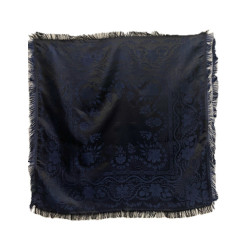 PAÑUELO SEDA NEGRO- AZUL MARINO