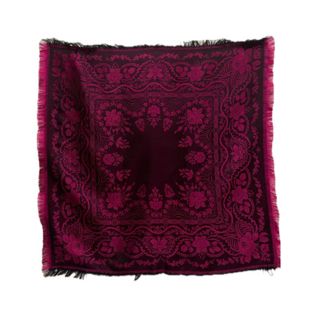 PAÑUELO SEDA NEGRO-FUCSIA