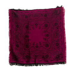 PAÑUELO SEDA NEGRO-FUCSIA