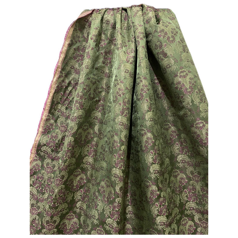 TELA BROCHADO VERDE-FUSCIA