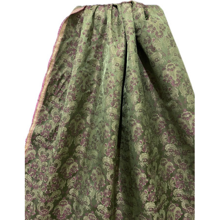 TELA BROCHADO VERDE-FUSCIA