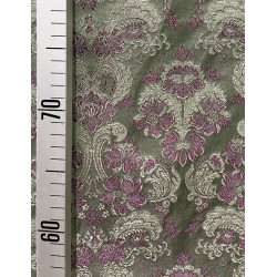 TELA BROCHADO VERDE-FUSCIA