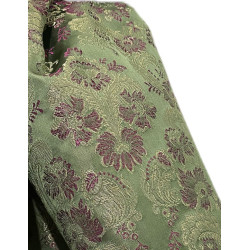 TELA BROCHADO VERDE-FUSCIA