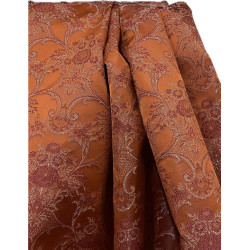 TELA BROCHADO NARANJA-GRANATE